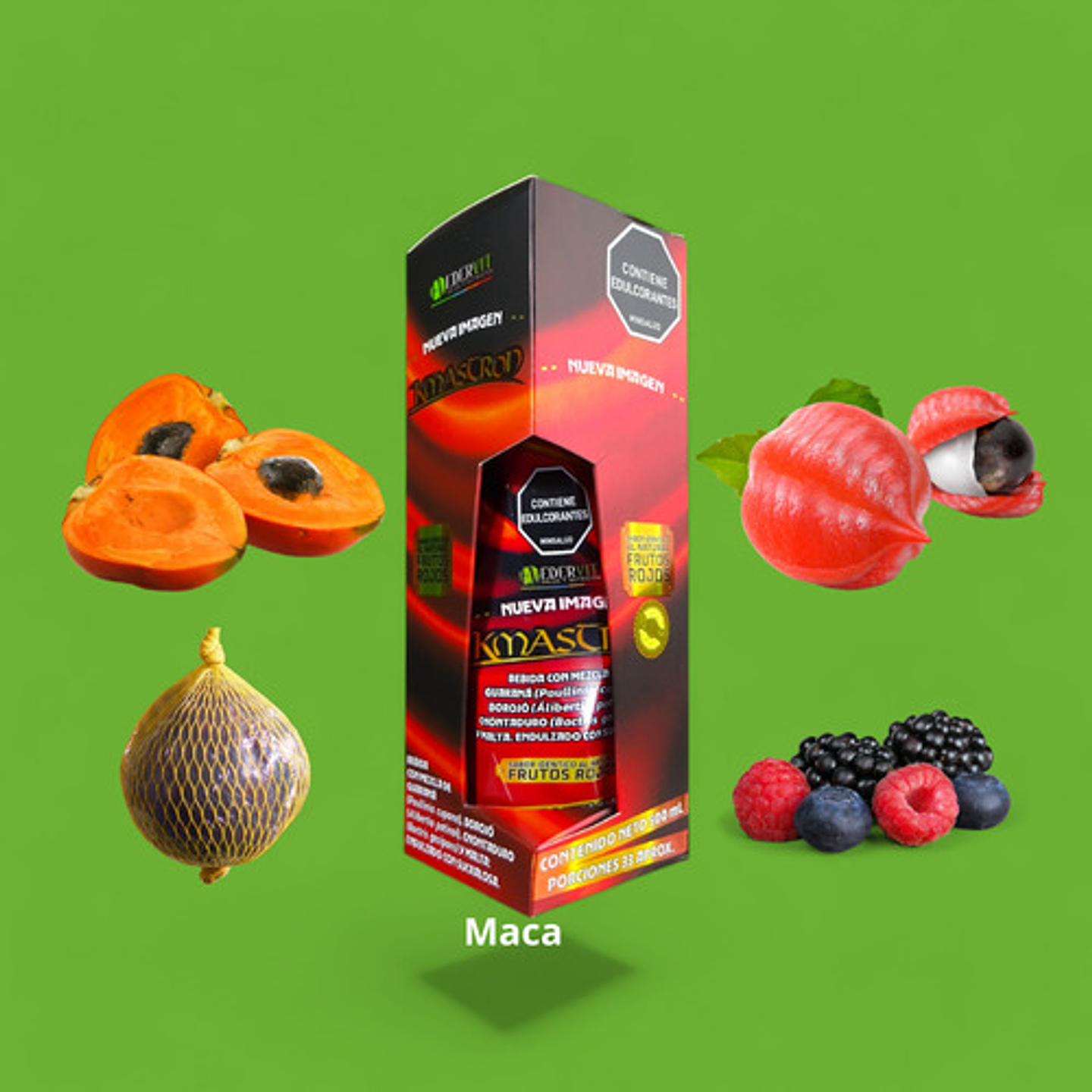 Suplemento Energía Nutricional Edervit Kamastrong Frutos Rojos 500ml 4