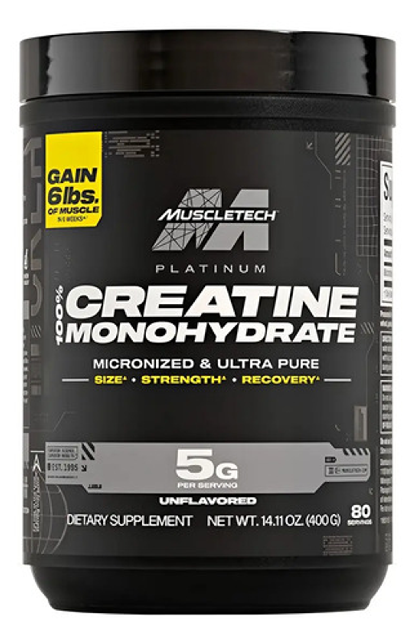 Suplemento En Polvo Muscletech Essential Series Creatina Monohidratada X 400g Sin Sabor 1