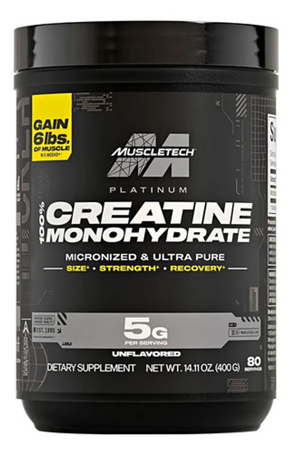 Suplemento En Polvo Muscletech Essential Series Creatina Monohidratada X 400g Sin Sabor 1