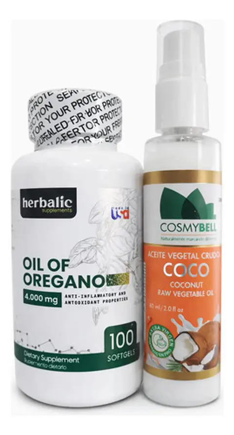 Pack De Aceite De Coco X60ml+ Oil Oregano 4.000 X100 Herbal