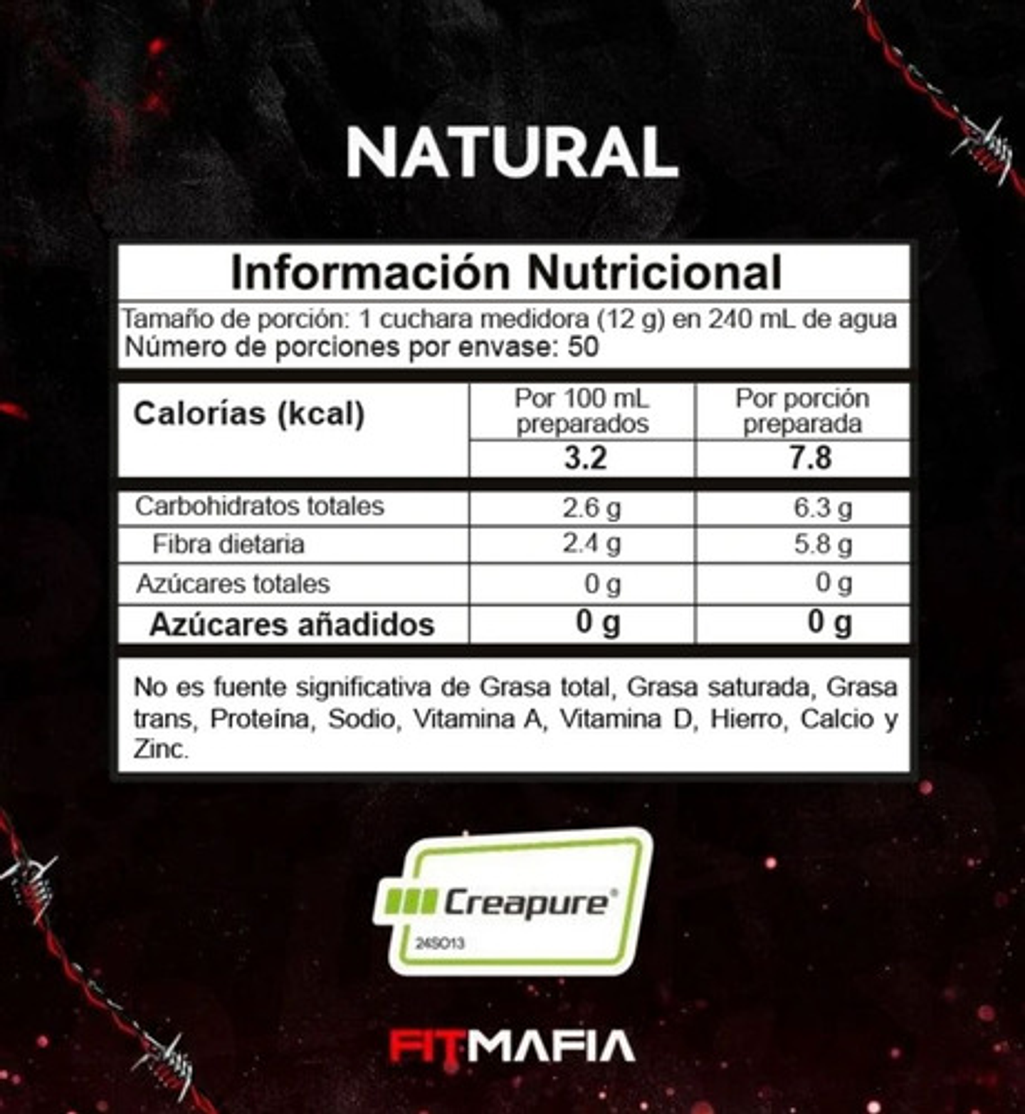 Creatina Monohidrato Legend 50 Servicios Creapure Sabor Sin Sabor 2