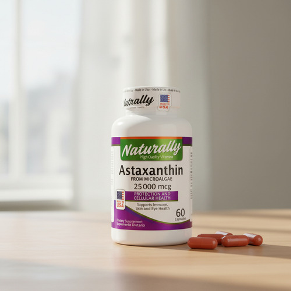 Astaxantina Naturally 25000 Mcg 60 Cápsulas Suplemento De Mi 3