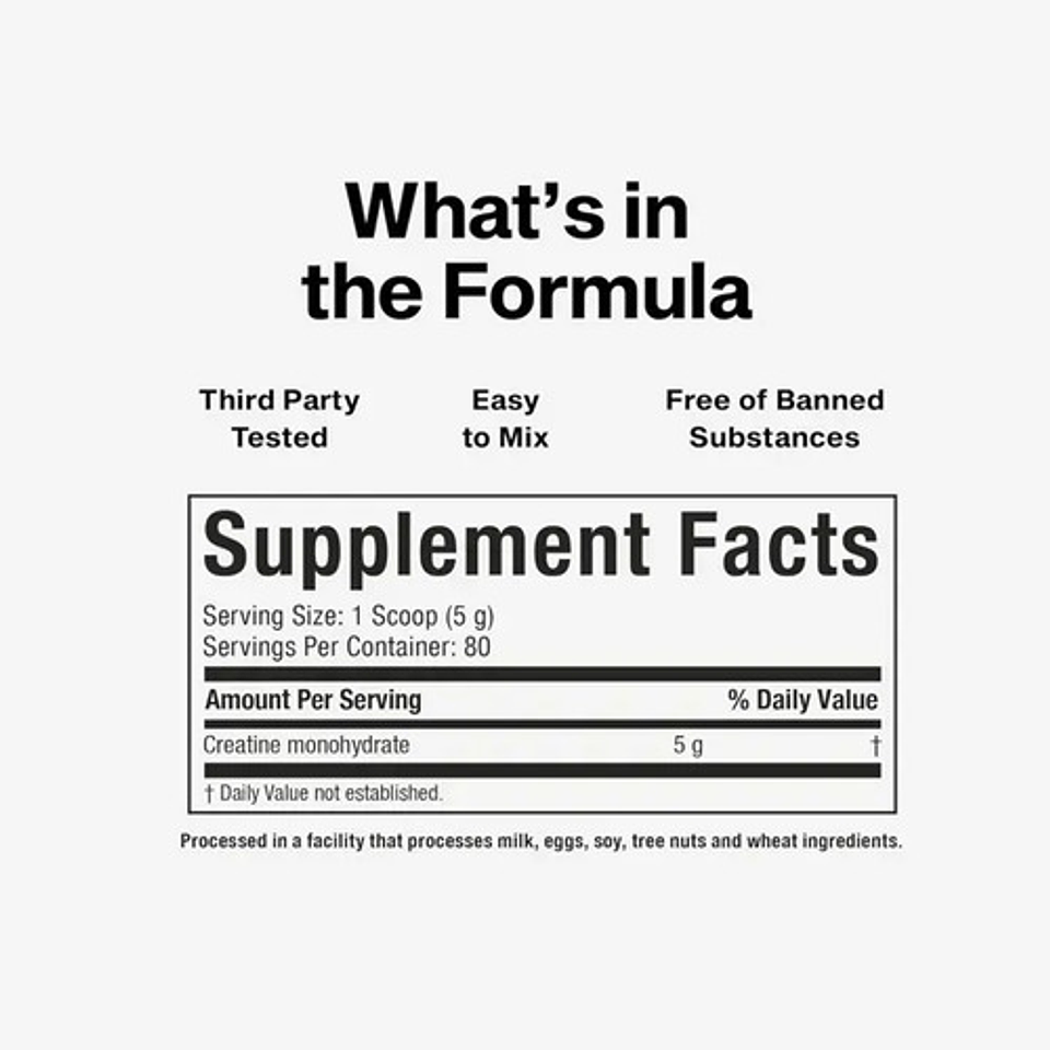 100% Creatine Platinum 400 Gr Sabor Sin Sabor 2