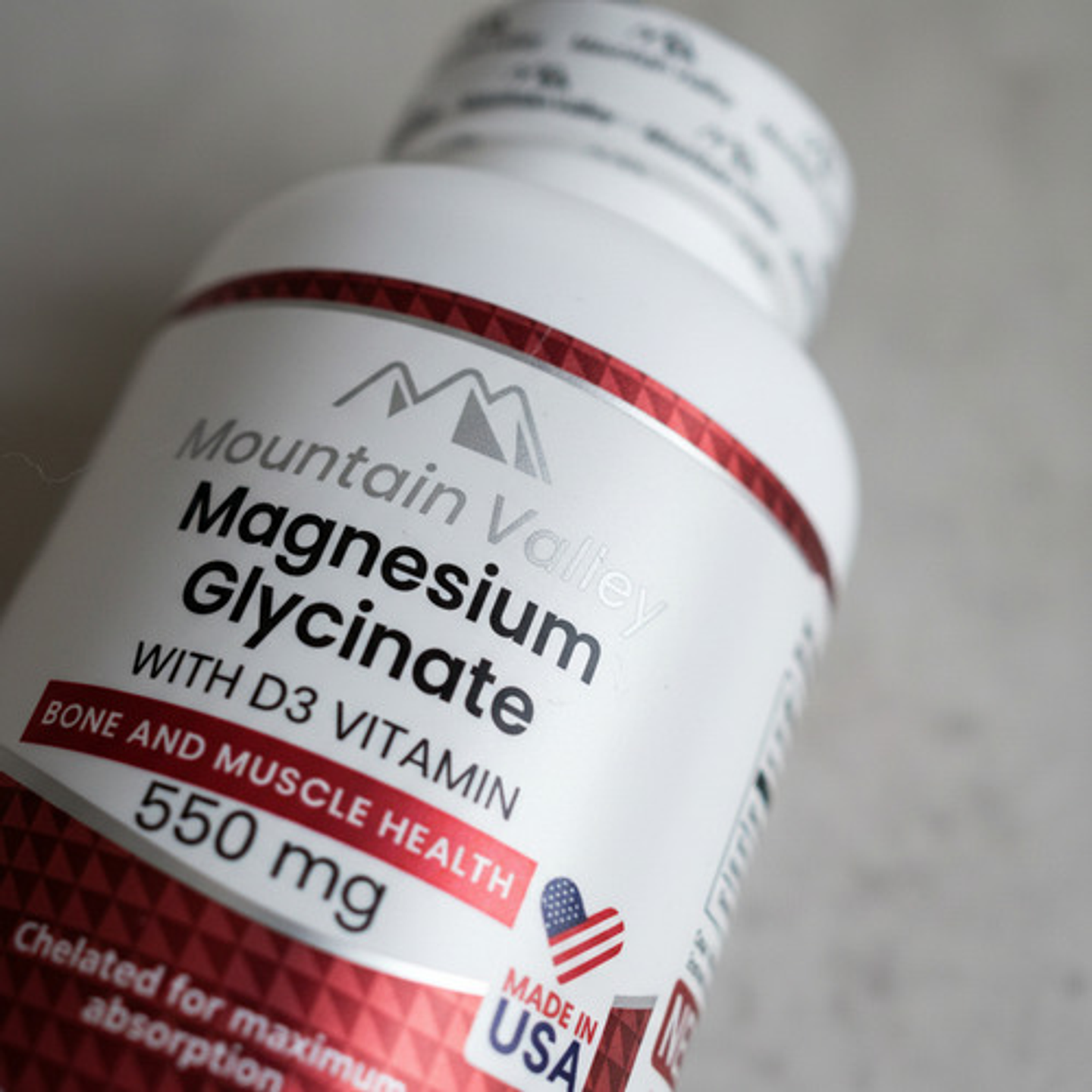 Magnesio Glicinato 550mg + Vitamina D3 Mountain Valley 100 6