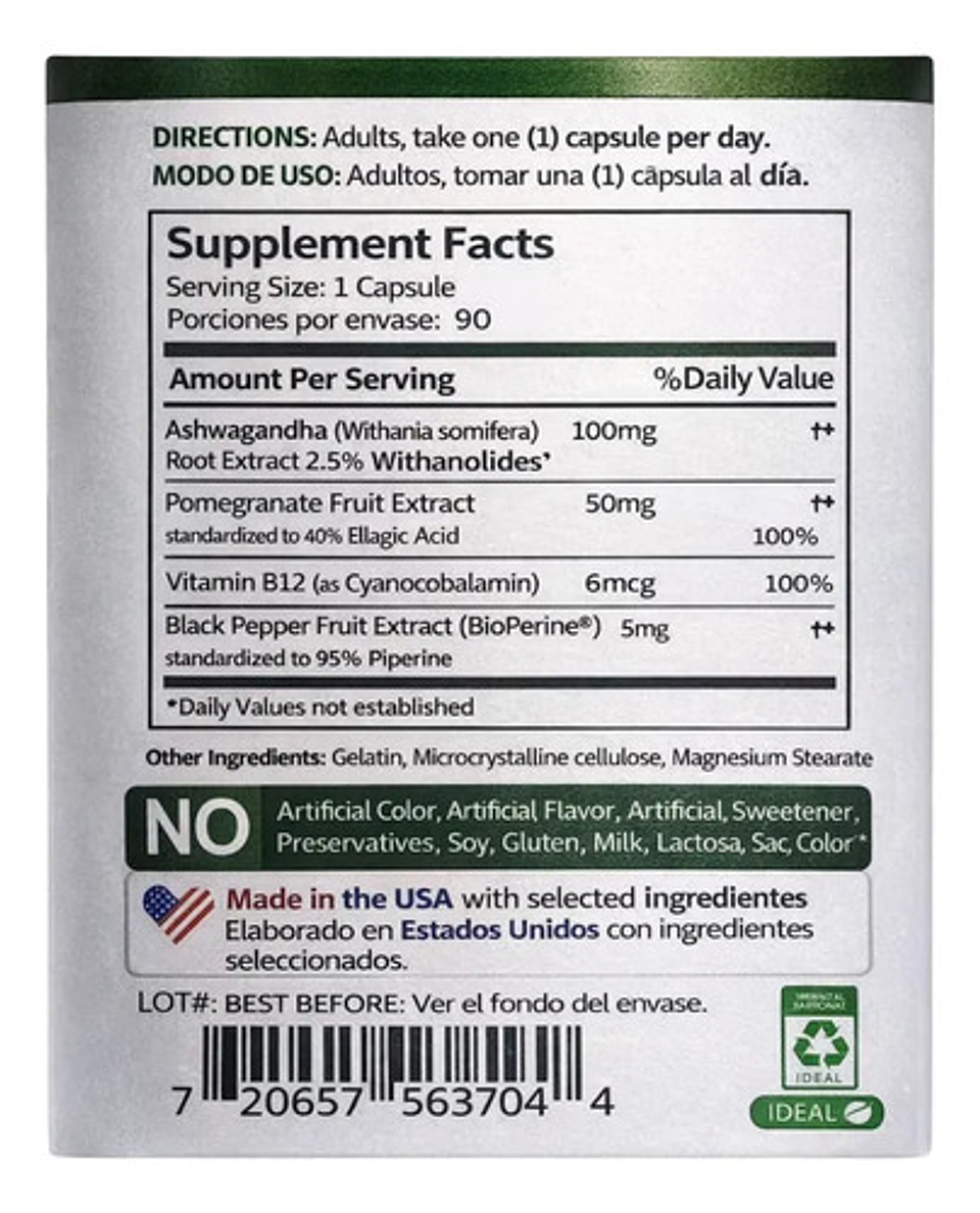 Pack Ashwgandha 1000 Mg X90 Herbal Healthb12 Mountain Valley 2