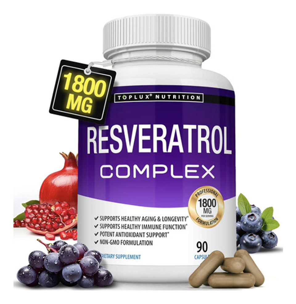 Suplemento En Cápsula Toplux Resveratrol De 90 Un Sin Sabor 5