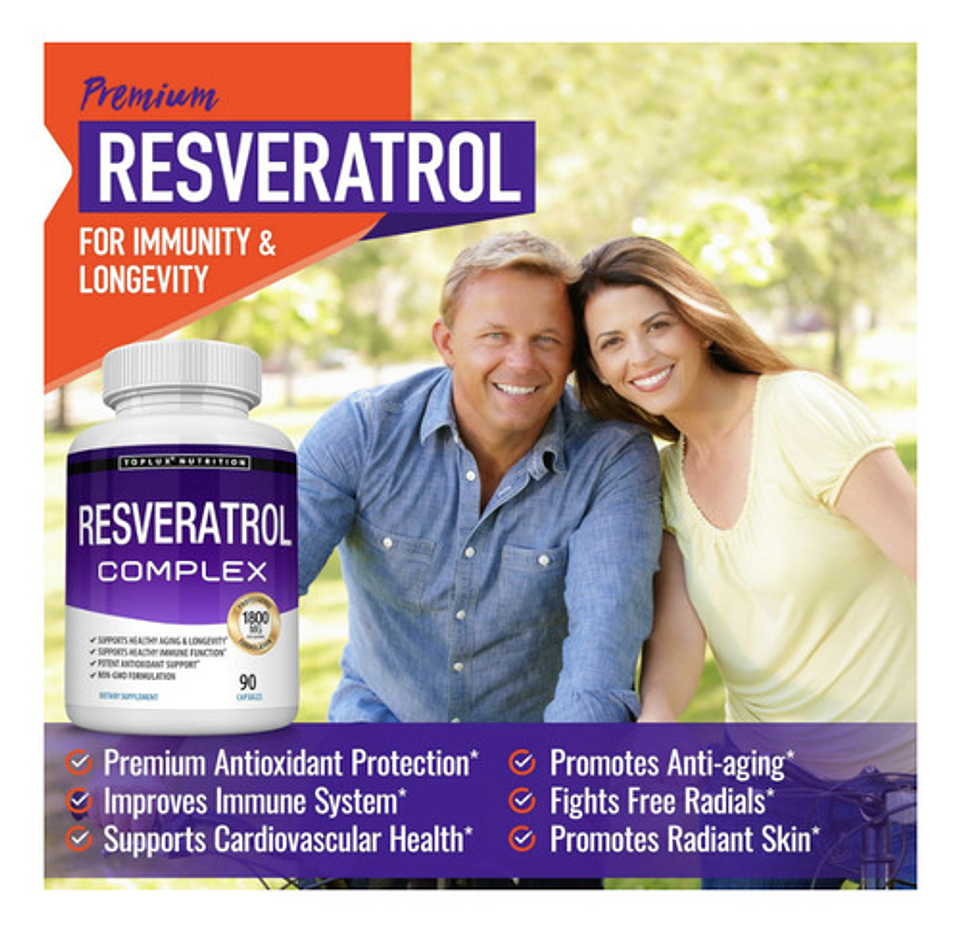 Suplemento En Cápsula Toplux Resveratrol De 90 Un Sin Sabor 7
