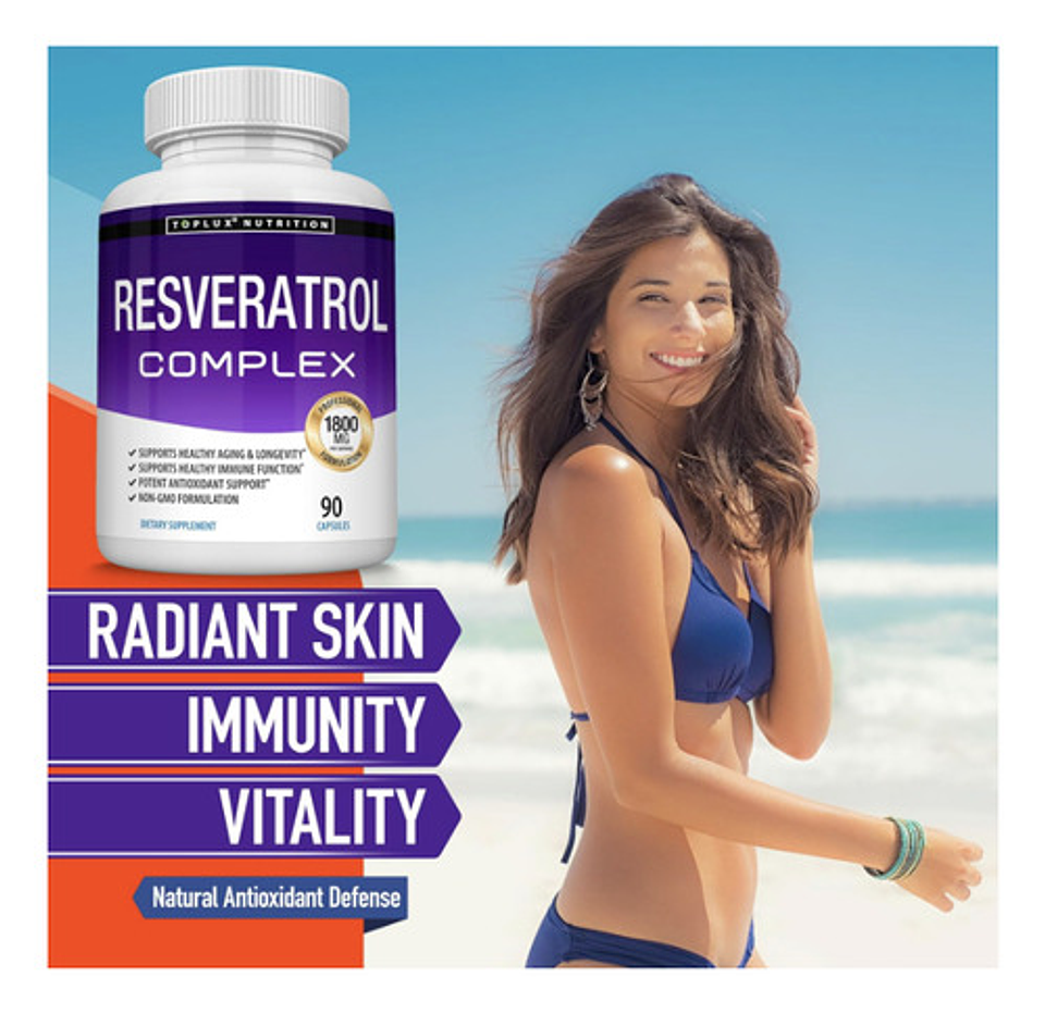 Suplemento En Cápsula Toplux Resveratrol De 90 Un Sin Sabor 8