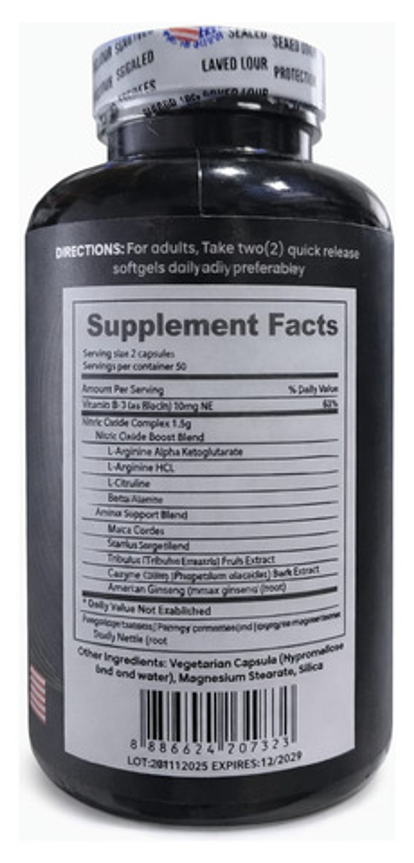 Óxido Nítrico Booster Tribulus Terrestris 100 Cápsulas 2