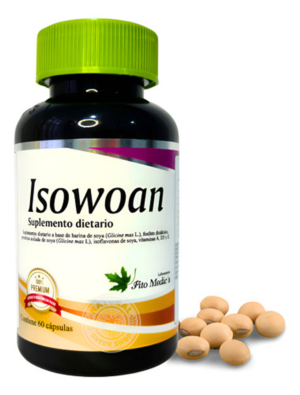 Suplemento En Cápsula Fito Medics Suplementos Isoflavonas De Soya De Isowoan De 60 Un Sin Sabor 1