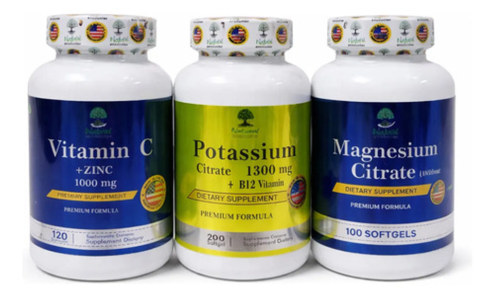 Pack Magnesium Citrate+potassium Citrate+vitamina C X100 Cap 1