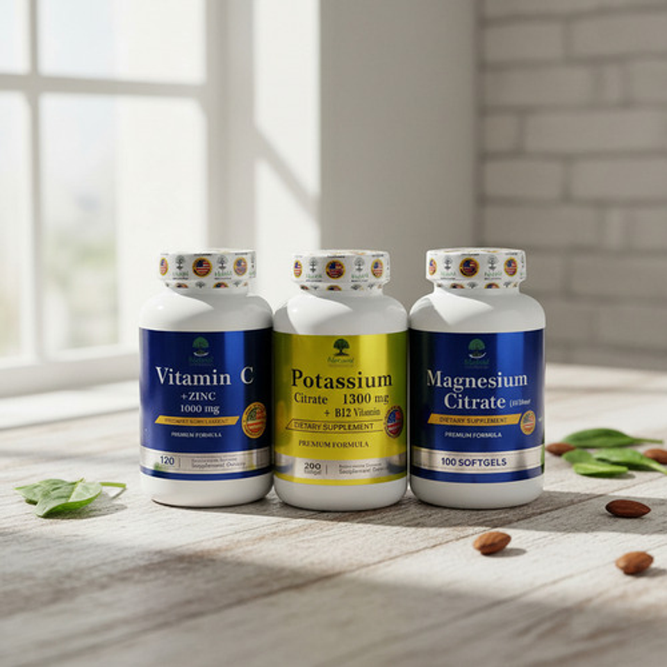 Pack Magnesium Citrate+potassium Citrate+vitamina C X100 Cap 2