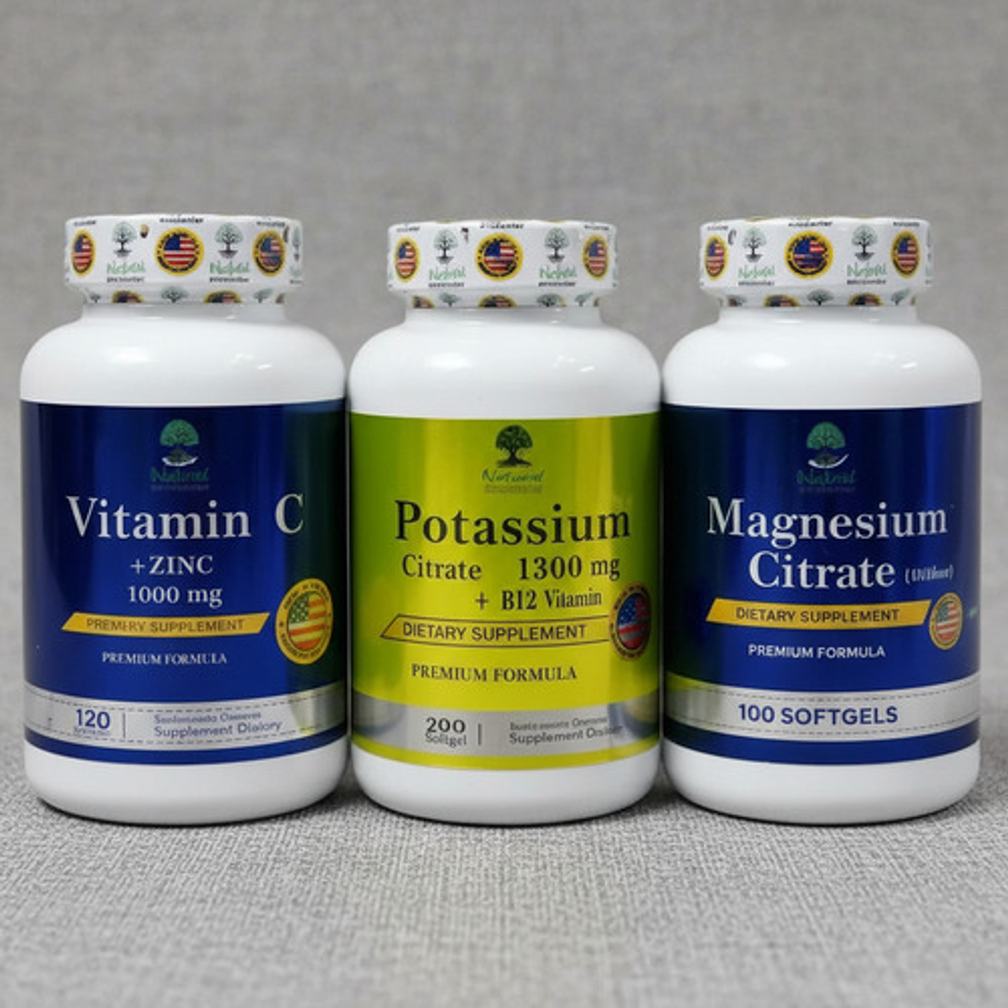 Pack Magnesium Citrate+potassium Citrate+vitamina C X100 Cap 4