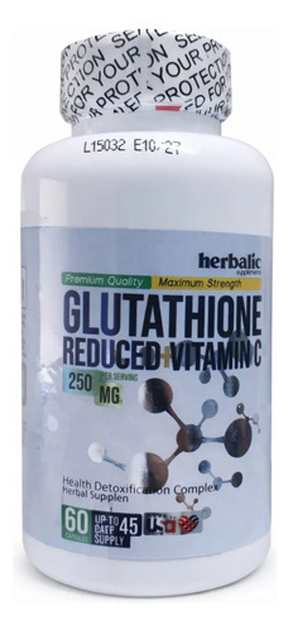 Glutathion Reduced Vitamin C X250 Mg X60 Cap Herbalic 1
