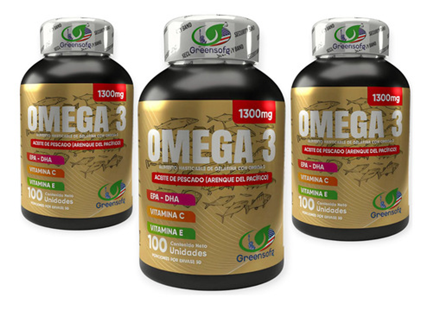 Omega 3 Natural Sofgels Greensofg Aceite De Pescado Dha Epa Sin Gluten 3