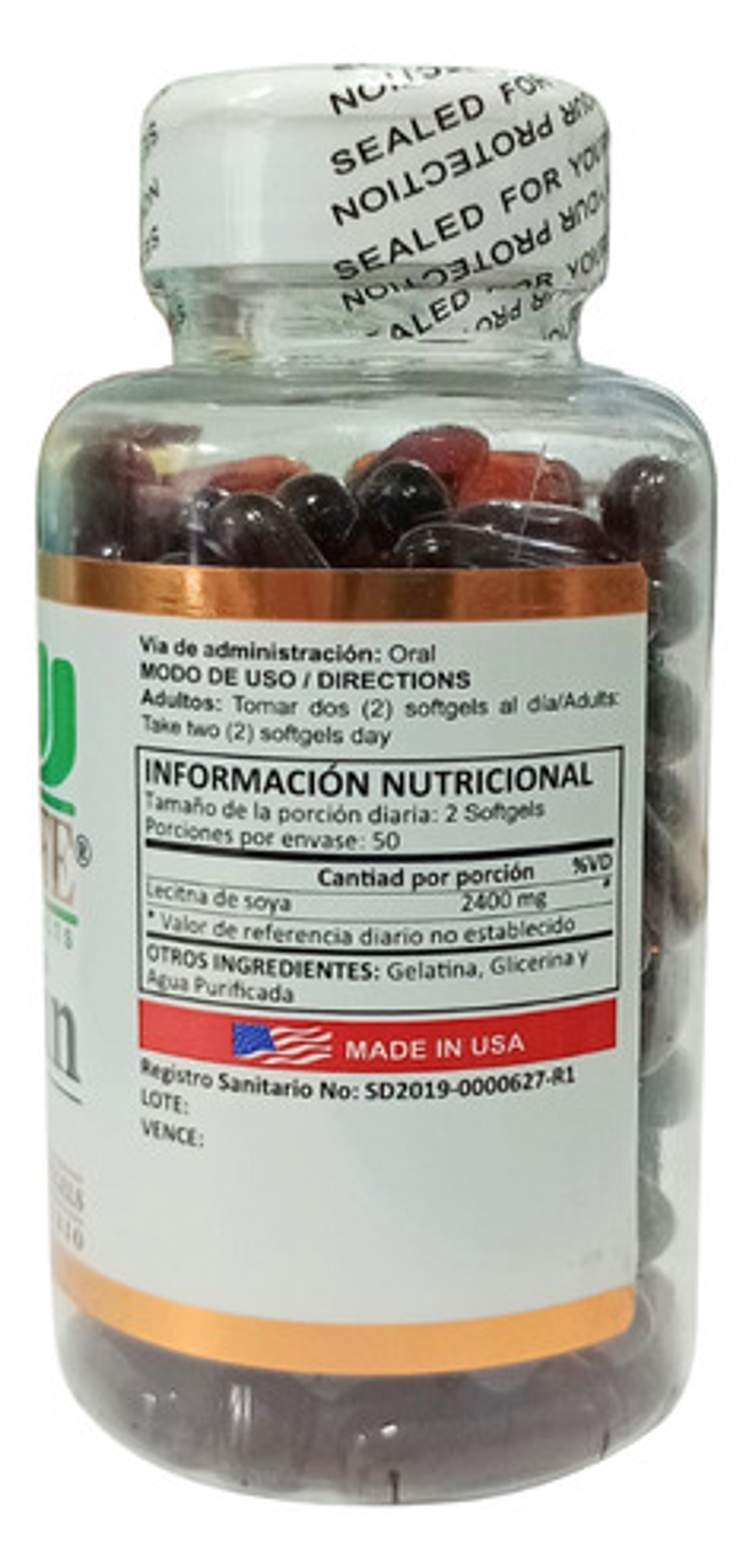 Suplemento En Softgels Xtralife Suplementos Lecithin De Lecithin 1200 Mg X 1200mg Sin Sabor 2