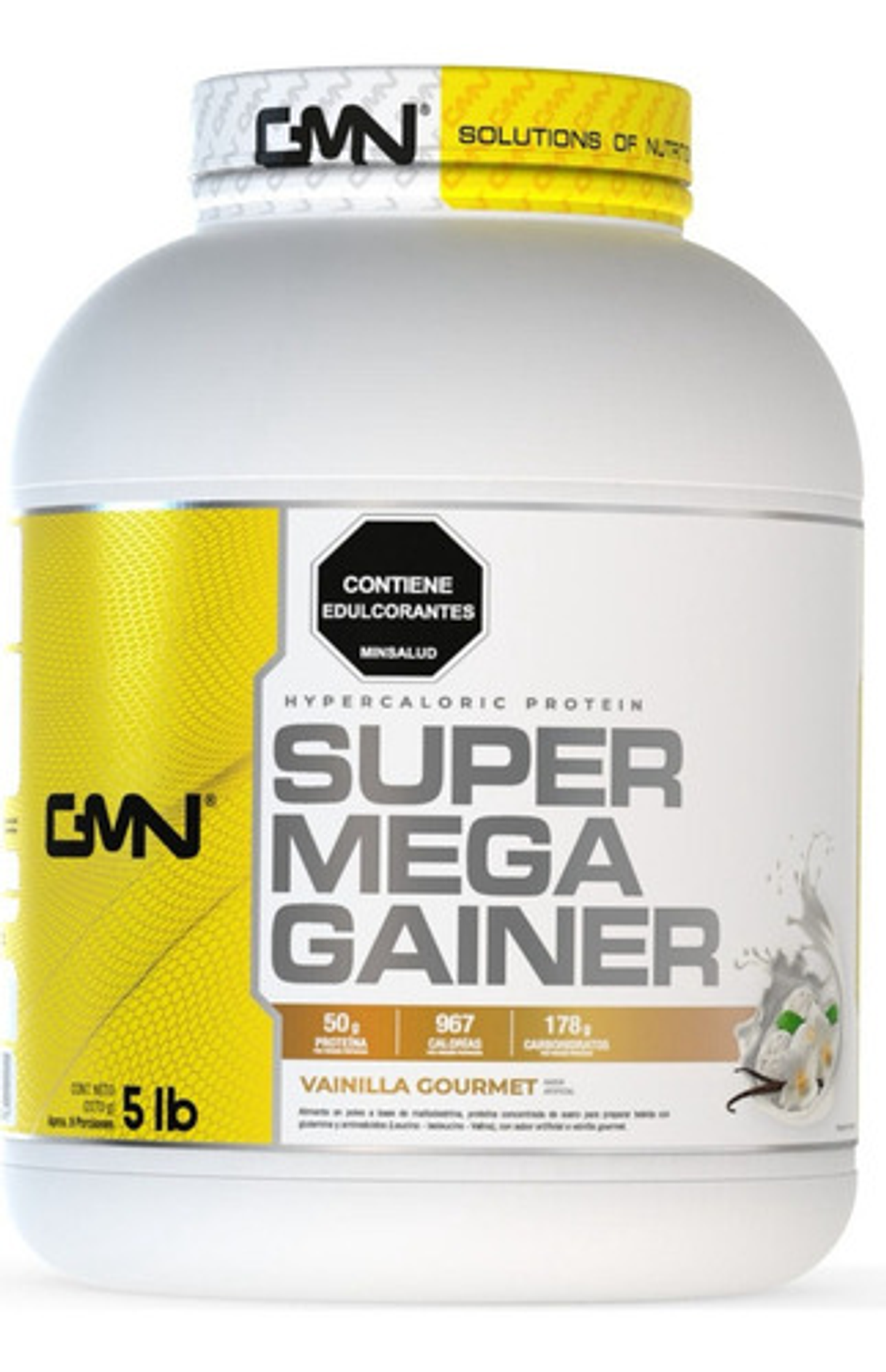 Proteina Super Mega Gainer 5 Lbs De Gmn Sabor Vainilla 1
