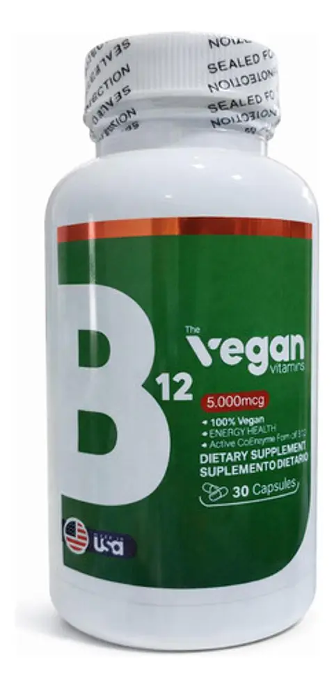 Vitamina B12 Vegana 5000mcg The Vegan Vitamins 30 Cápsulas S