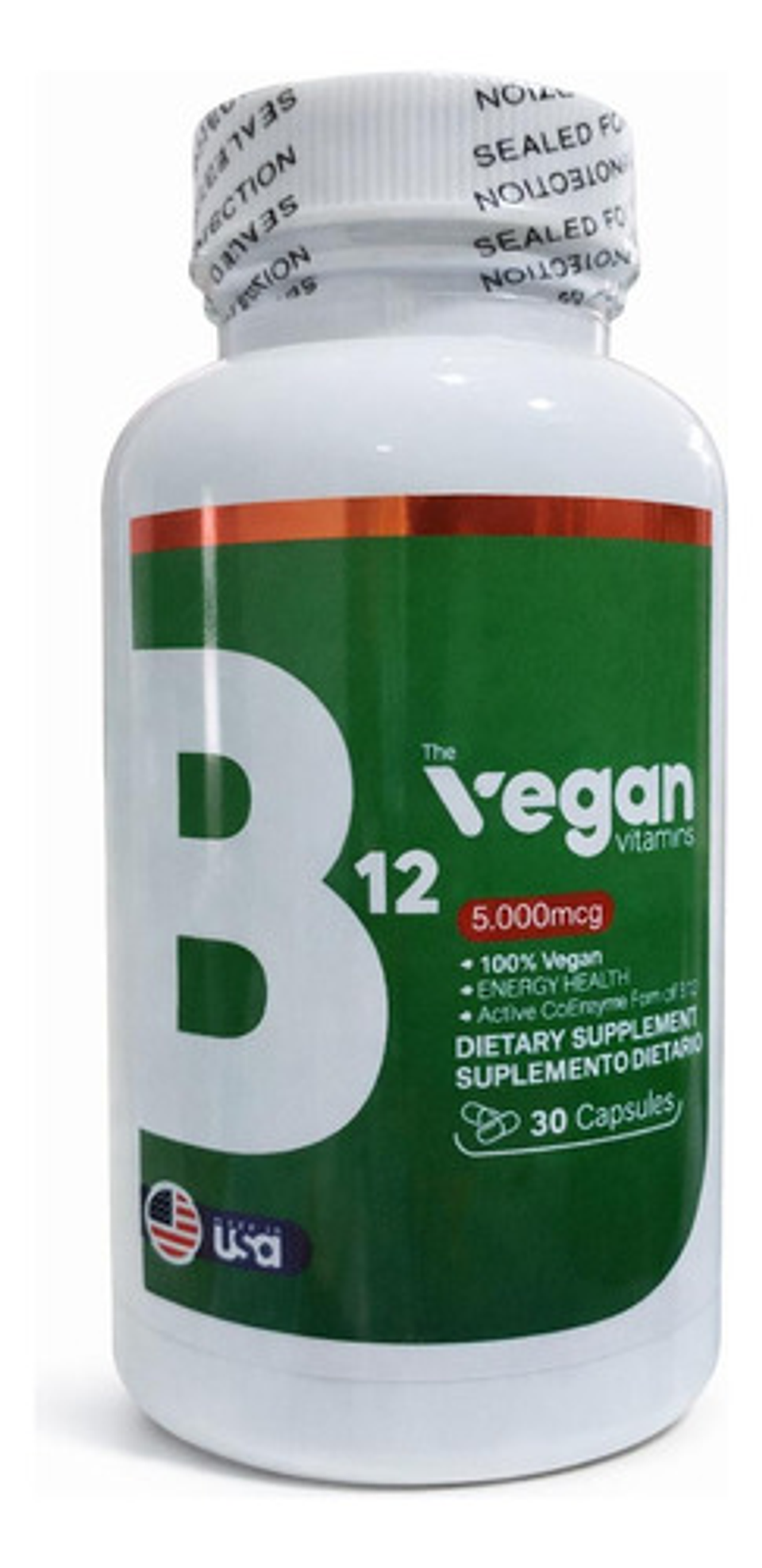 Vitamina B12 Vegana 5000mcg The Vegan Vitamins 30 Cápsulas S 1