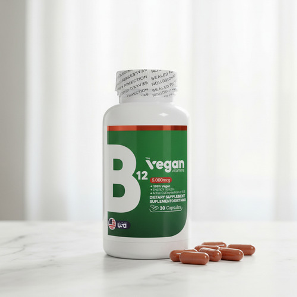 Vitamina B12 Vegana 5000mcg The Vegan Vitamins 30 Cápsulas S 5