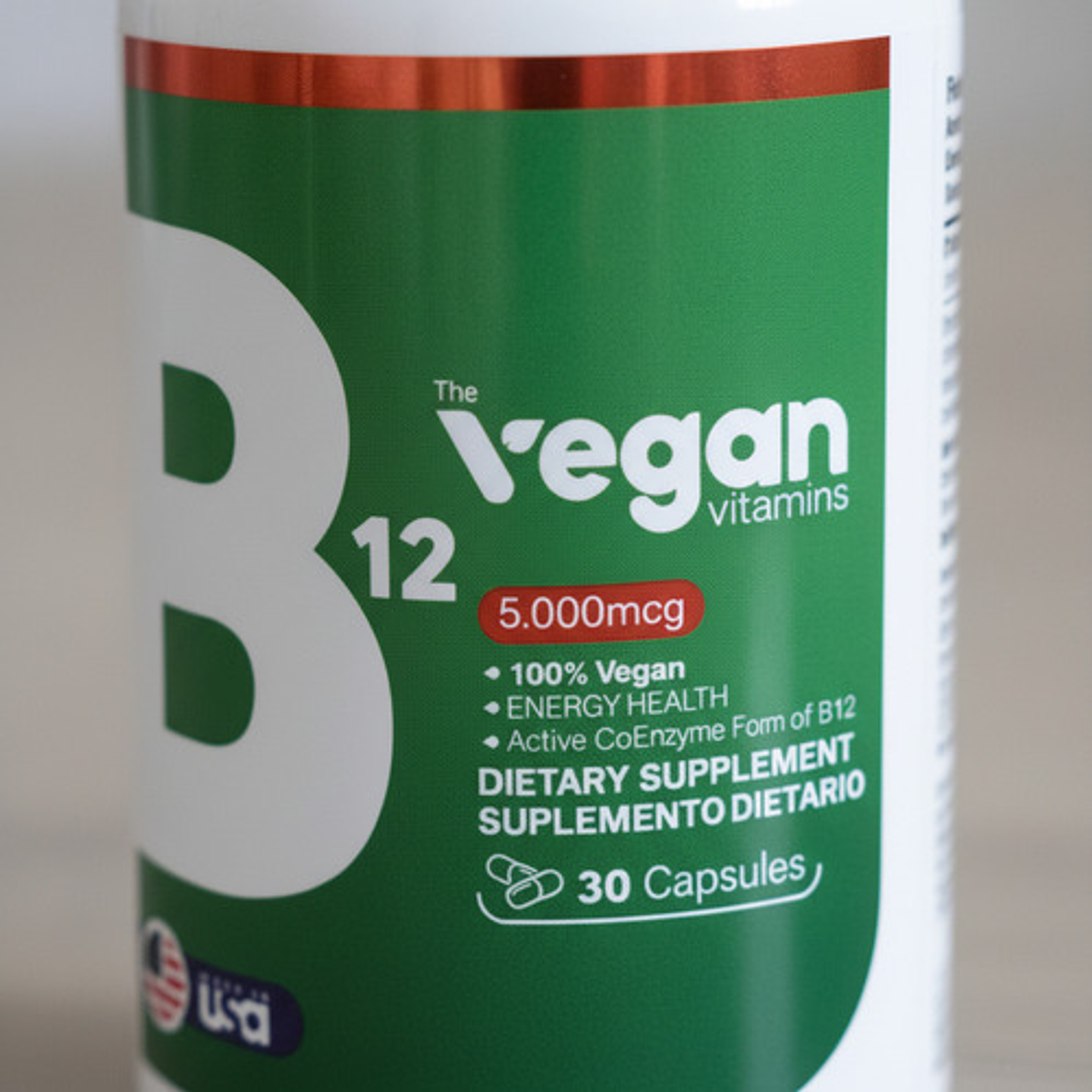 Vitamina B12 Vegana 5000mcg The Vegan Vitamins 30 Cápsulas S 6