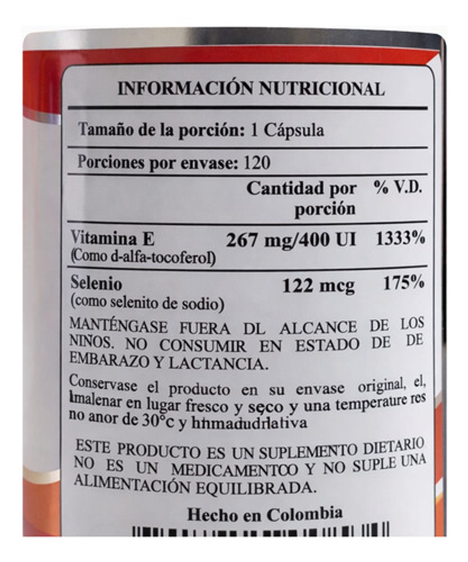 Vitamina E 400 Iu + Selenio Fito Medic's 120 Cápsulas Blanda 4