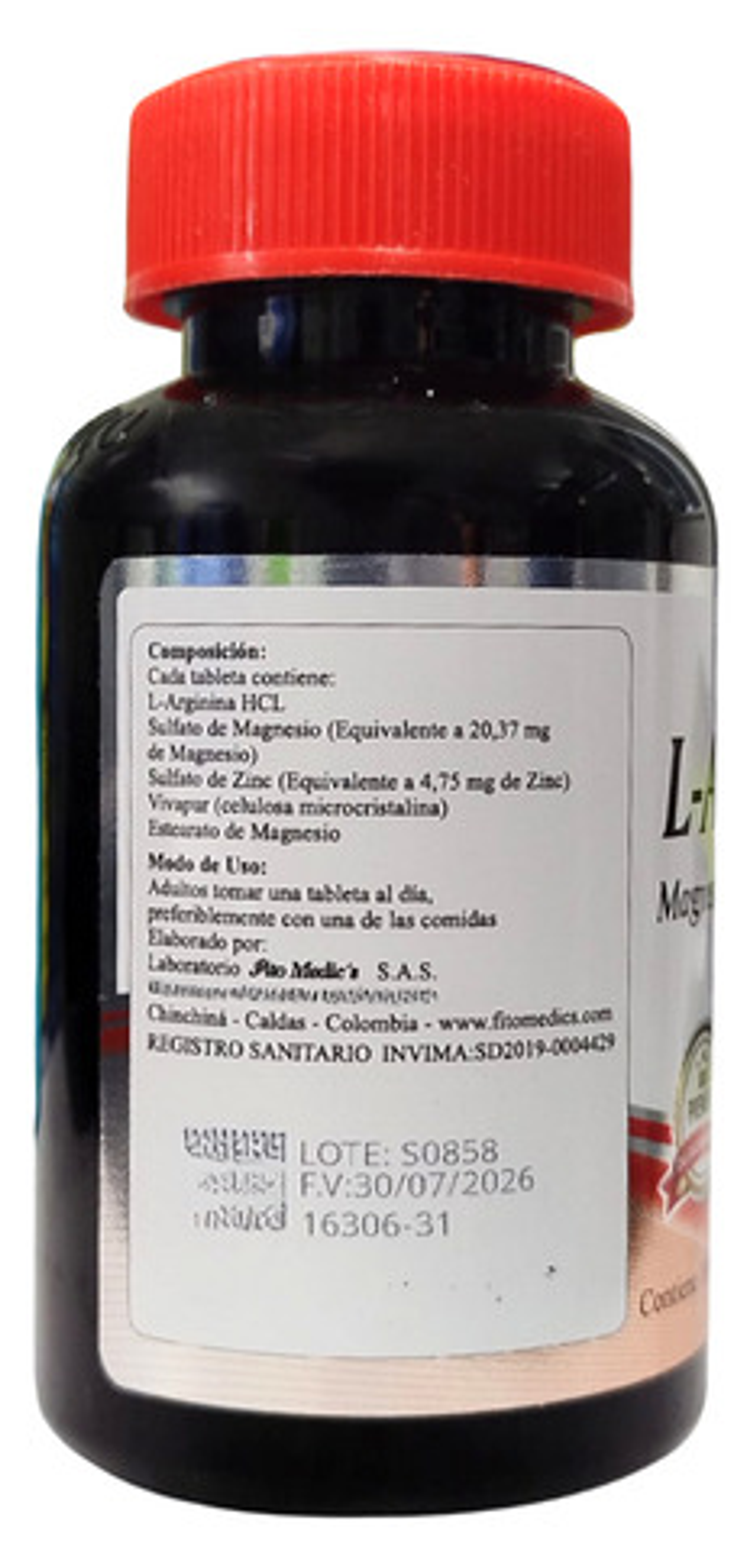 L-arginina Hcl Fito Medic's Para Circulación Y Rendimiento X 100 Cápsulas Sin Sabor 7