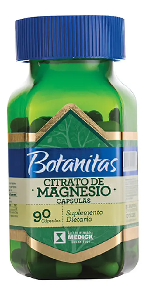 Citrato De Magnesio 490mg 90 Cápsulas Botanitas Libre De Gluten Natural