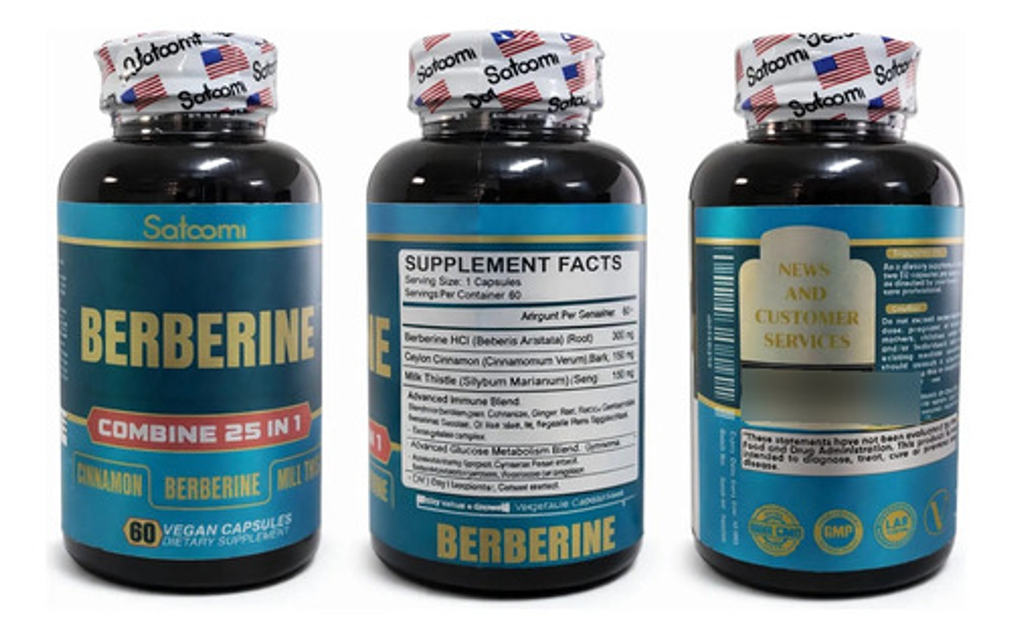 Suplemento Berberina Satoomi 25 En 1 60 Cápsulas Veganas 2