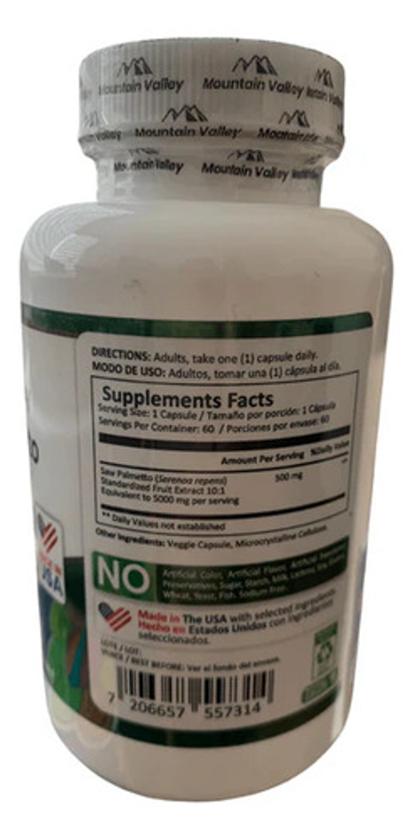 Saw Palmetto Mountain Valley - Salud De La Prostata Sabor Sin Sabor X90 Cap 6