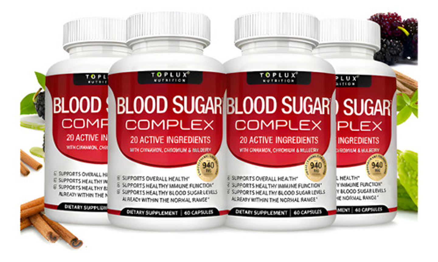 Toplux Blood Sugar Complex Mantener El Nivel De Salud 240cap Sabor Sin Sabor 1
