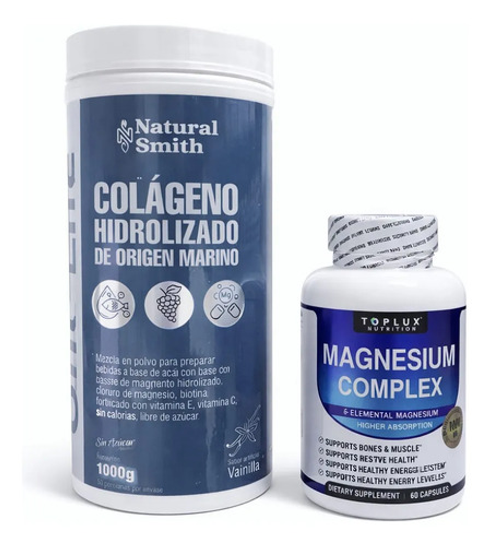 Suplemento Complejo De Magnesio Toplux + Colagen Hidrolizado 1