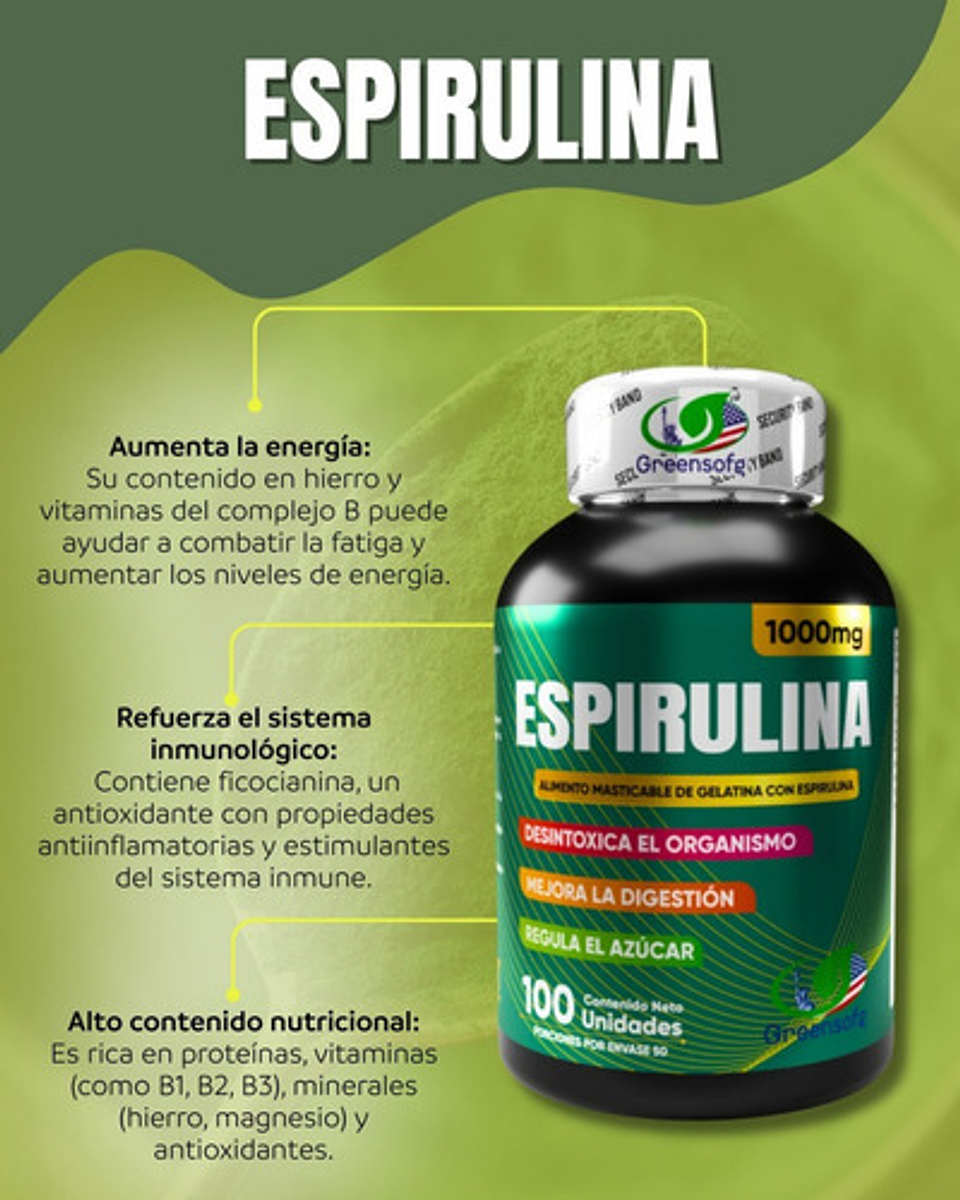 Espirulina Micro Alga 1000mg- Invima Sabor 3
