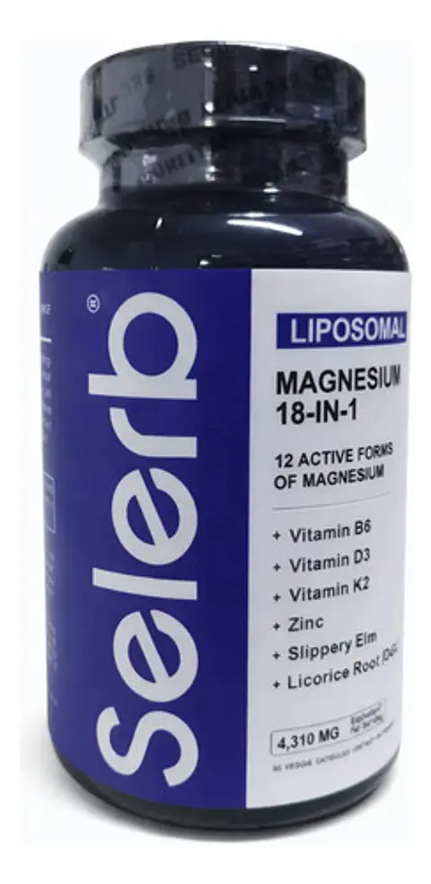 Magnesio Liposomal Selerb 18 En 1 Con Vitaminas D3, K2, Zinc