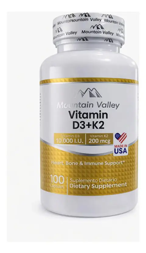 Vitamina D3 10000 Ui + K2 200 Mcg Mountain Valley 100 Cápsul