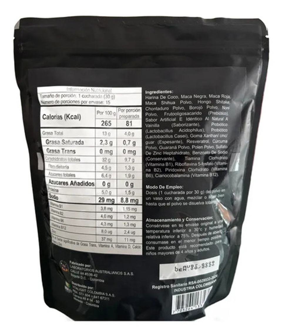 Ao Black-maca Negra Sabor Vainilla  Vithalith 3