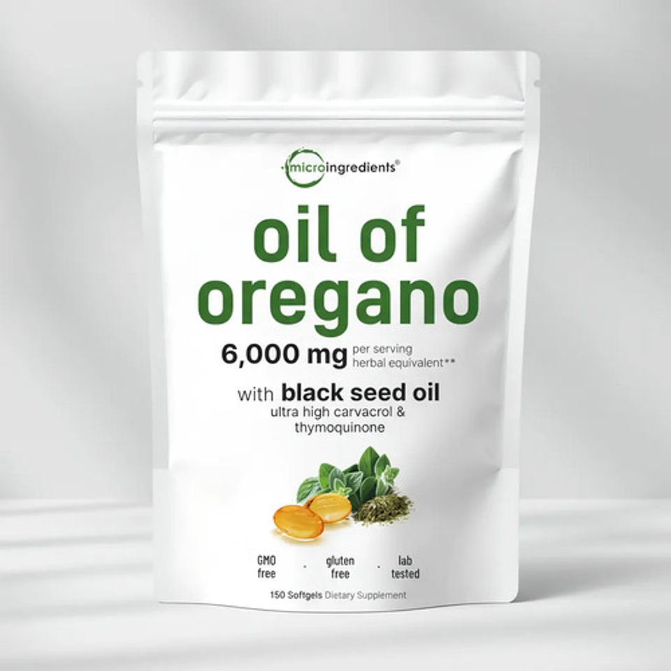 Micro Ingredients Aceite De Orégano 6000mg 150 Cápsulas Sin Sabor 4
