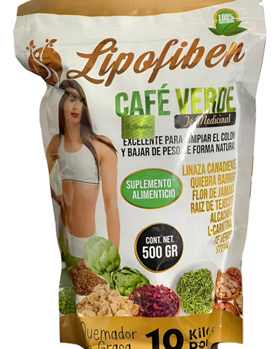 Suplemento En Polvo Lipofiber Linaza De Fibra Batido Verdé Lipofiber X 500gr Sin Sabor 1