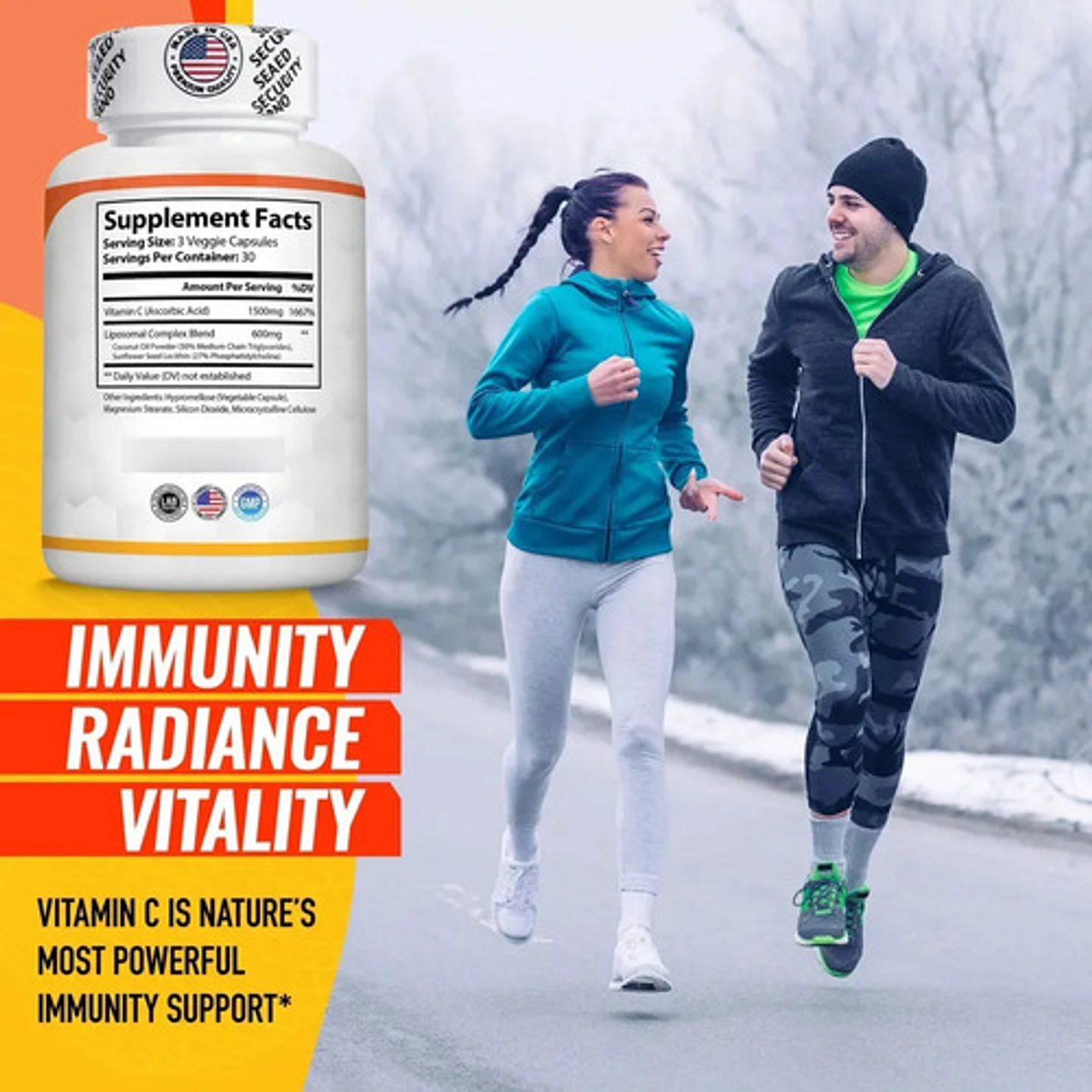 Vitamina C Liposomal De 90 Capsulas Uñas, Piel, Cartilago Sin Sabor 7