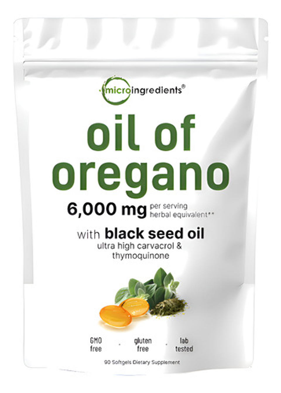 Aceite De Orégano Micro Ingredients Cápsulas Veganas 6000 Mg 90 Uds Sin Sabor 1