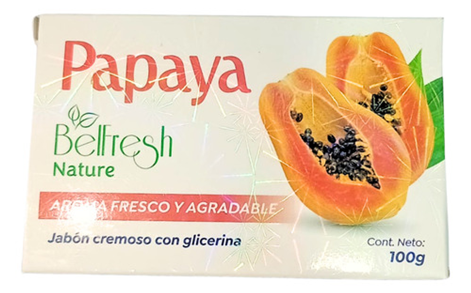 Jabón Barra Belfresh Papaya Hipoalergénico Vegano Hidratante Cuerpo 1