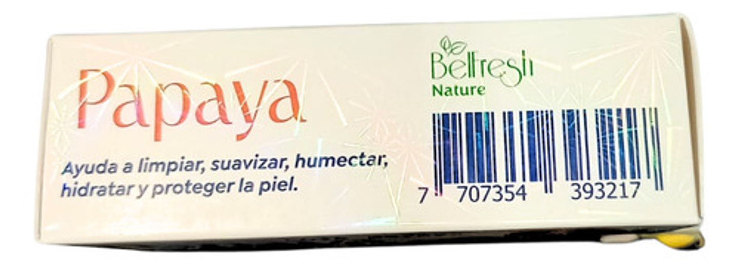 Jabón Barra Belfresh Papaya Hipoalergénico Vegano Hidratante Cuerpo 2