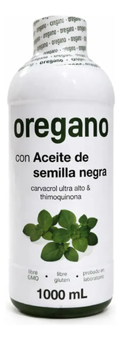 Aceite De Orégano Con Semilla Negra 1000 Ml Carvacrol Ultra