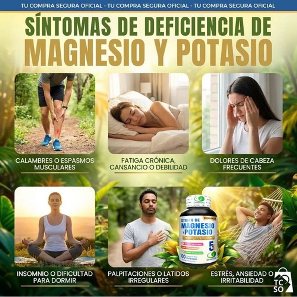 Greensofg Suplementos En Frasco Citrato De Magnesio Y Potasio Original 2