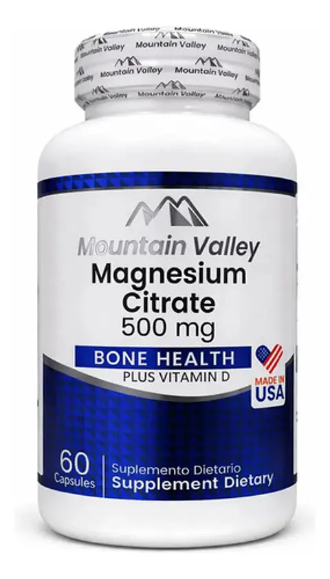 Citrato De Magnesio 500mg Con Vitamina D Mountain Valley 60