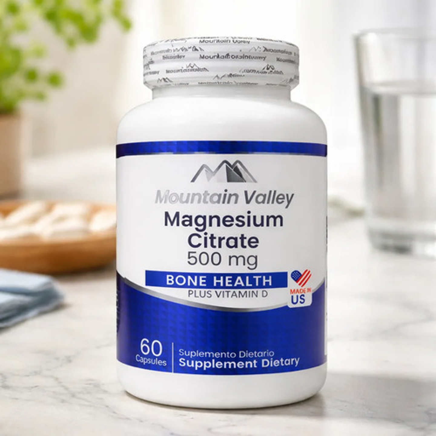 Citrato De Magnesio 500mg Con Vitamina D Mountain Valley 60 4