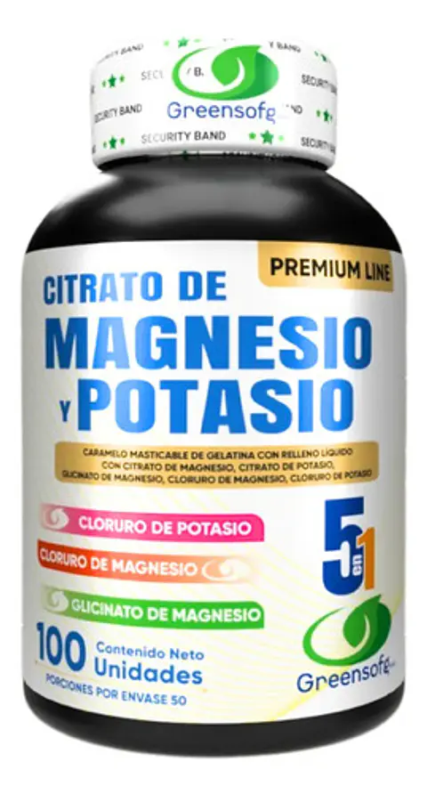 Greensofg Suplementos En Frasco Citrato De Magnesio Y Potasio Original