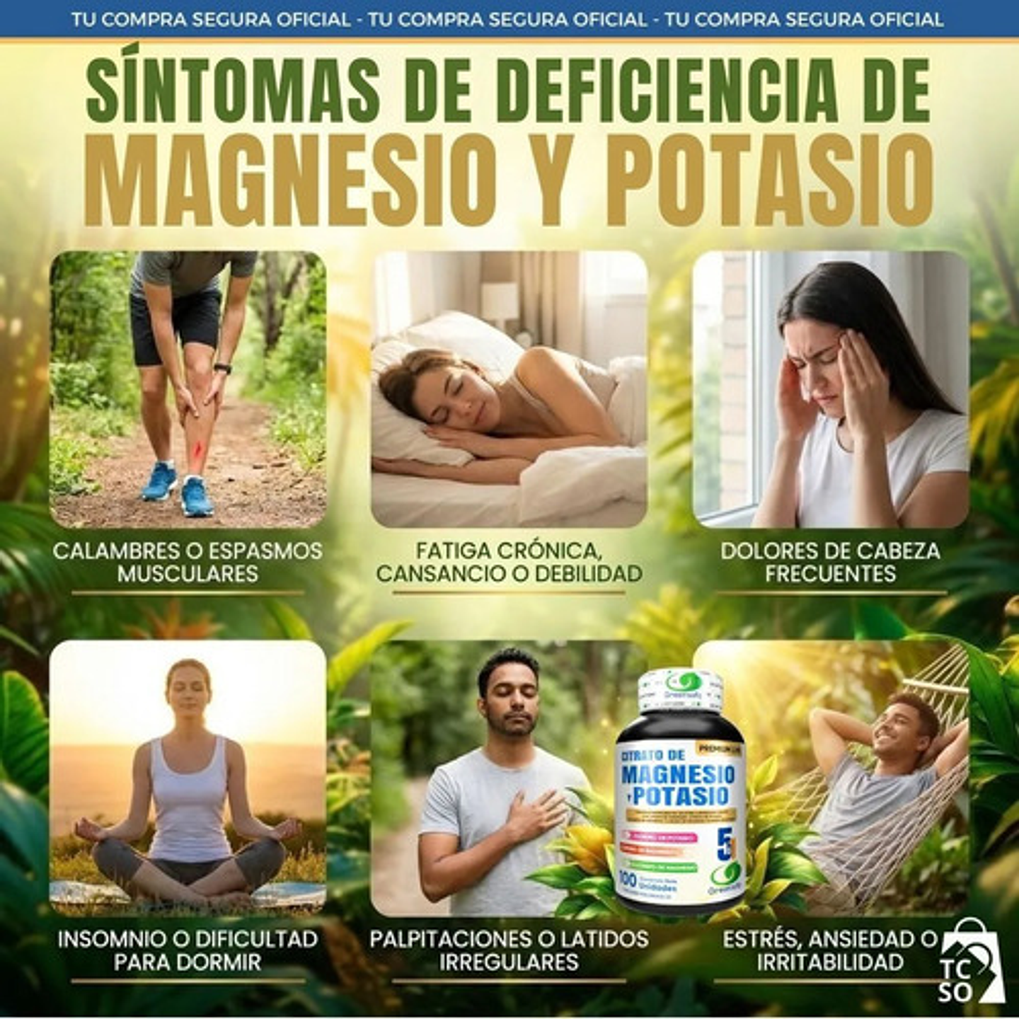 Greensofg Suplementos En Frasco Citrato De Magnesio Y Potasio Original 2