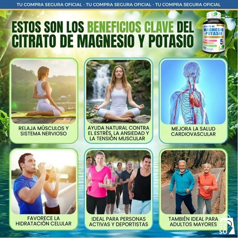 Greensofg Suplementos En Frasco Citrato De Magnesio Y Potasio Original 4