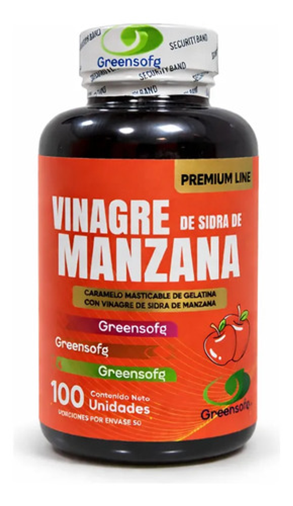 Gomitas Vinagre De Manzana Greensofg 100 Unidades Premium 1